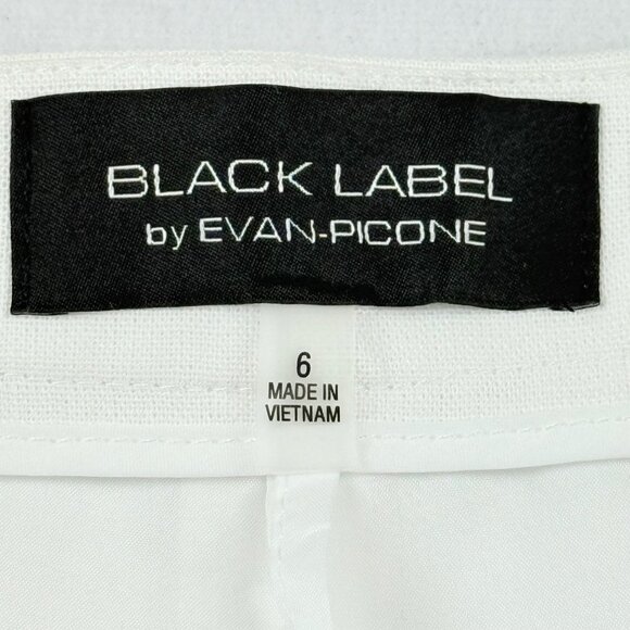 Black Label by Evan-Picone Women's Linen Blend Natural White Crop Pants Sz 6 NWT - Picture 5 of 11